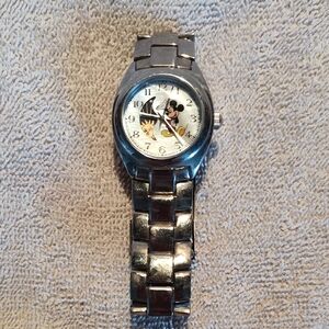 Disney Silver Watch with Iconic Character Design